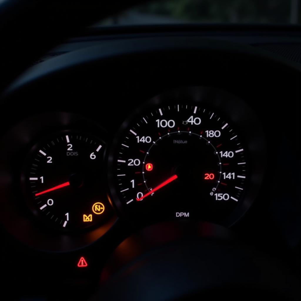 Porsche Cayenne Dashboard with Warning Lights