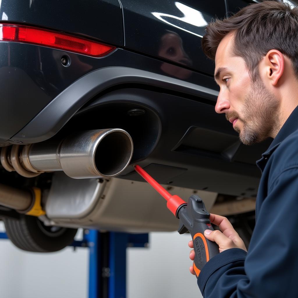 Porsche Cayenne exhaust system inspection