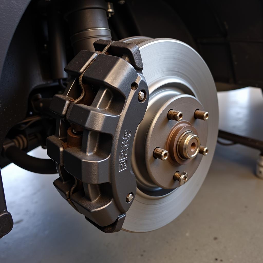 Retracted Parking Brake Caliper