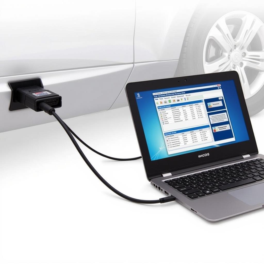 Ross-Tech Direct Interface connected to a car's OBD-II port