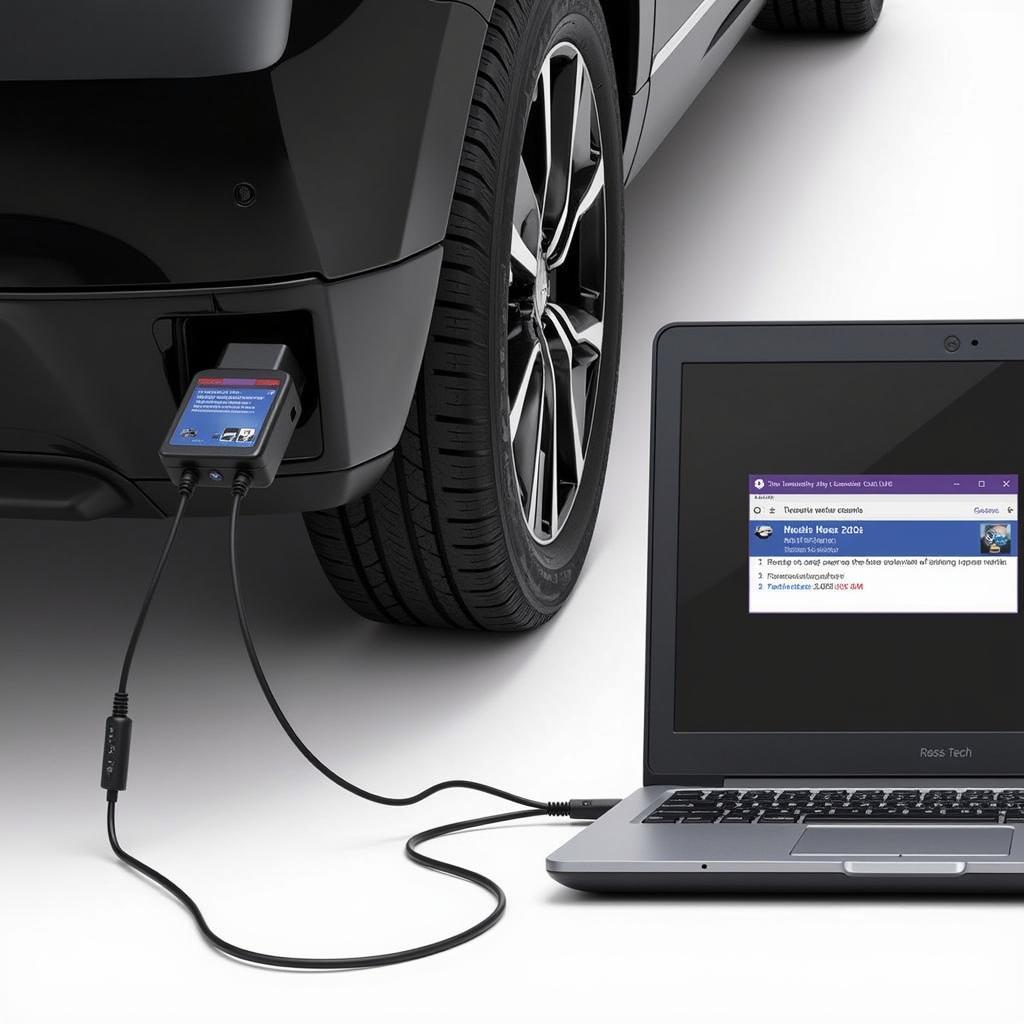 Ross-Tech HEX-USB Connected to Car OBD2 Port