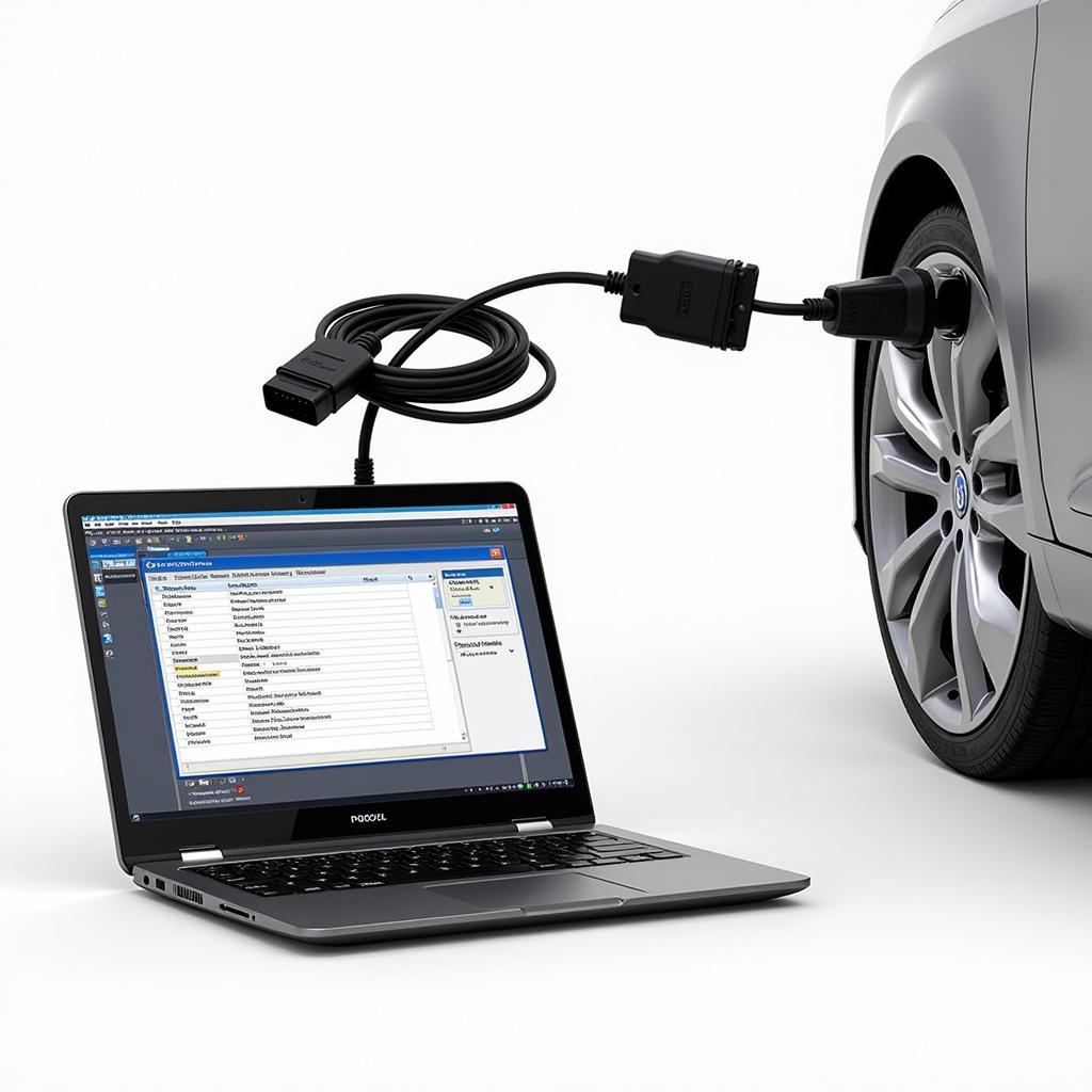 Ross-Tech Software Interface Connected to a Vehicle's OBD-II Port