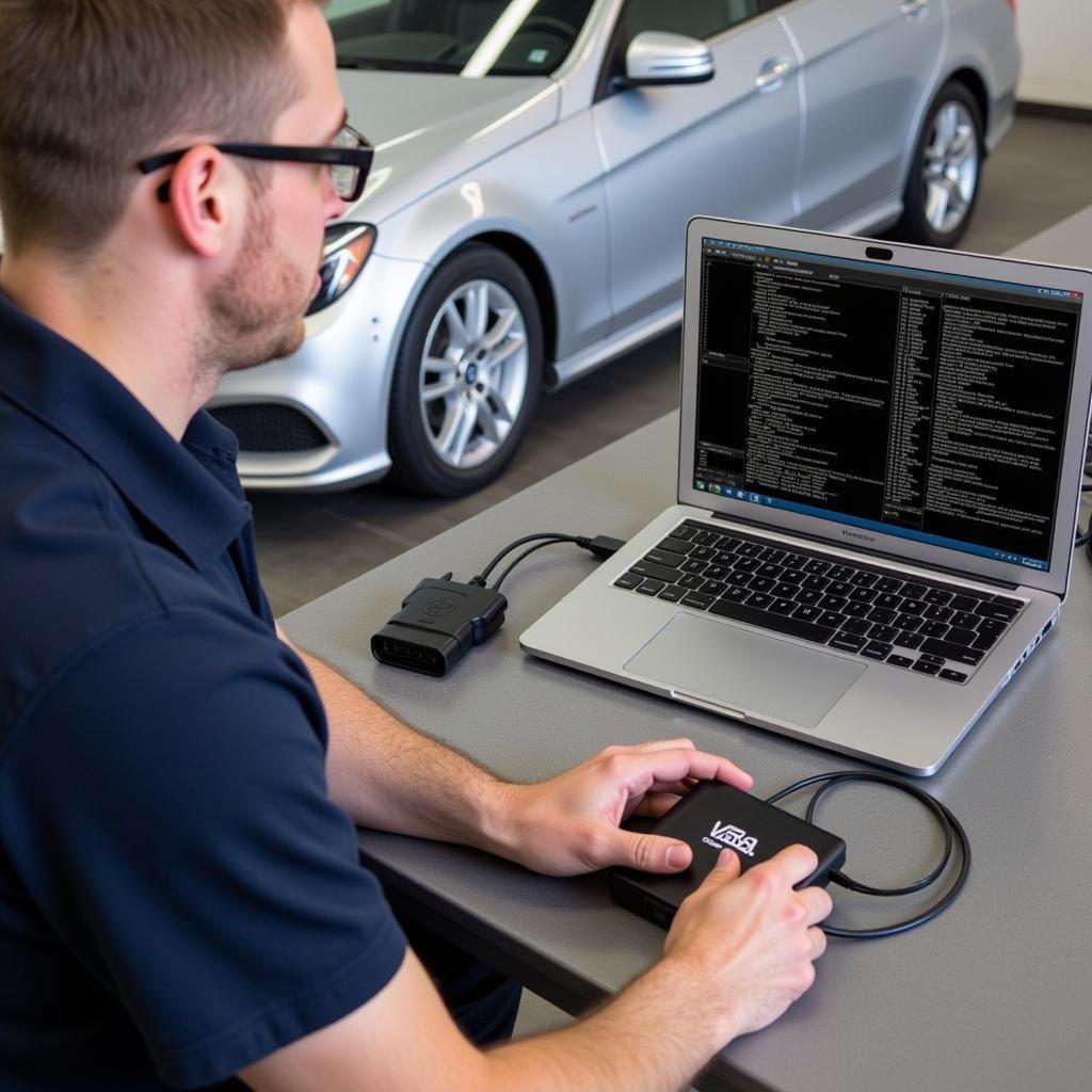 Technician Using VCDS to Diagnose a Car