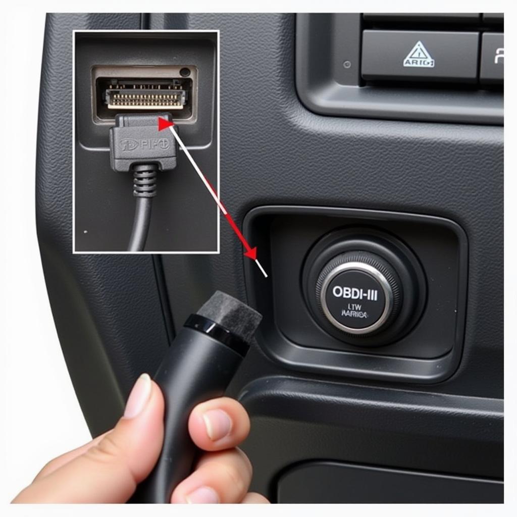 VAG COM 1551 Cable connected to a car's OBD-II port