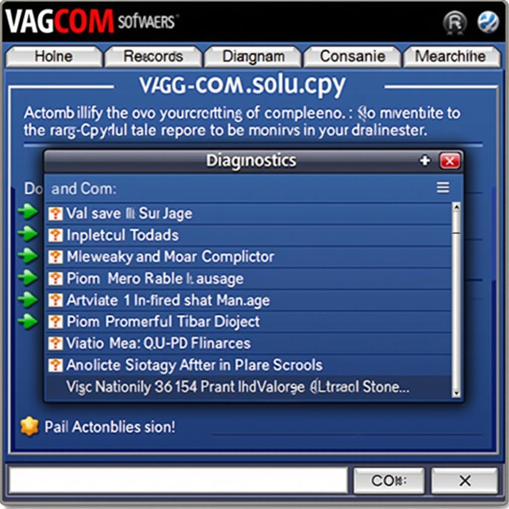 Screenshot of the VAG COM 1551 software interface