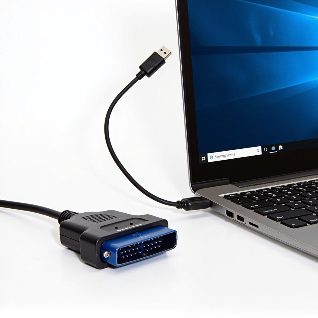 VAG-COM Cable Connected to Windows 8 Laptop