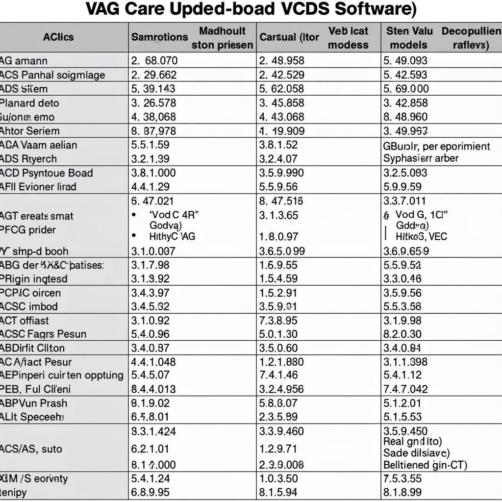 VCDS VAG COM Compatibility Chart