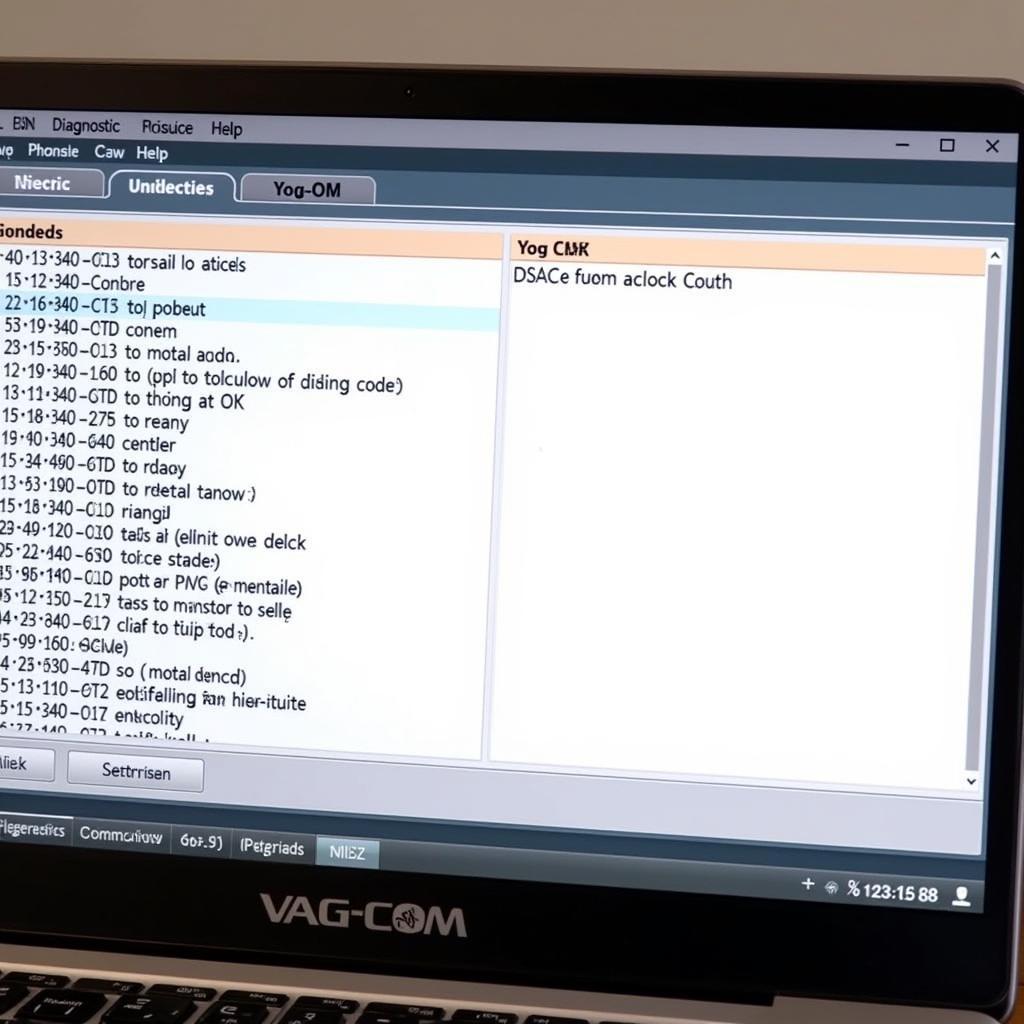 Screenshot of VAG-COM Software Displaying Diagnostic Trouble Codes