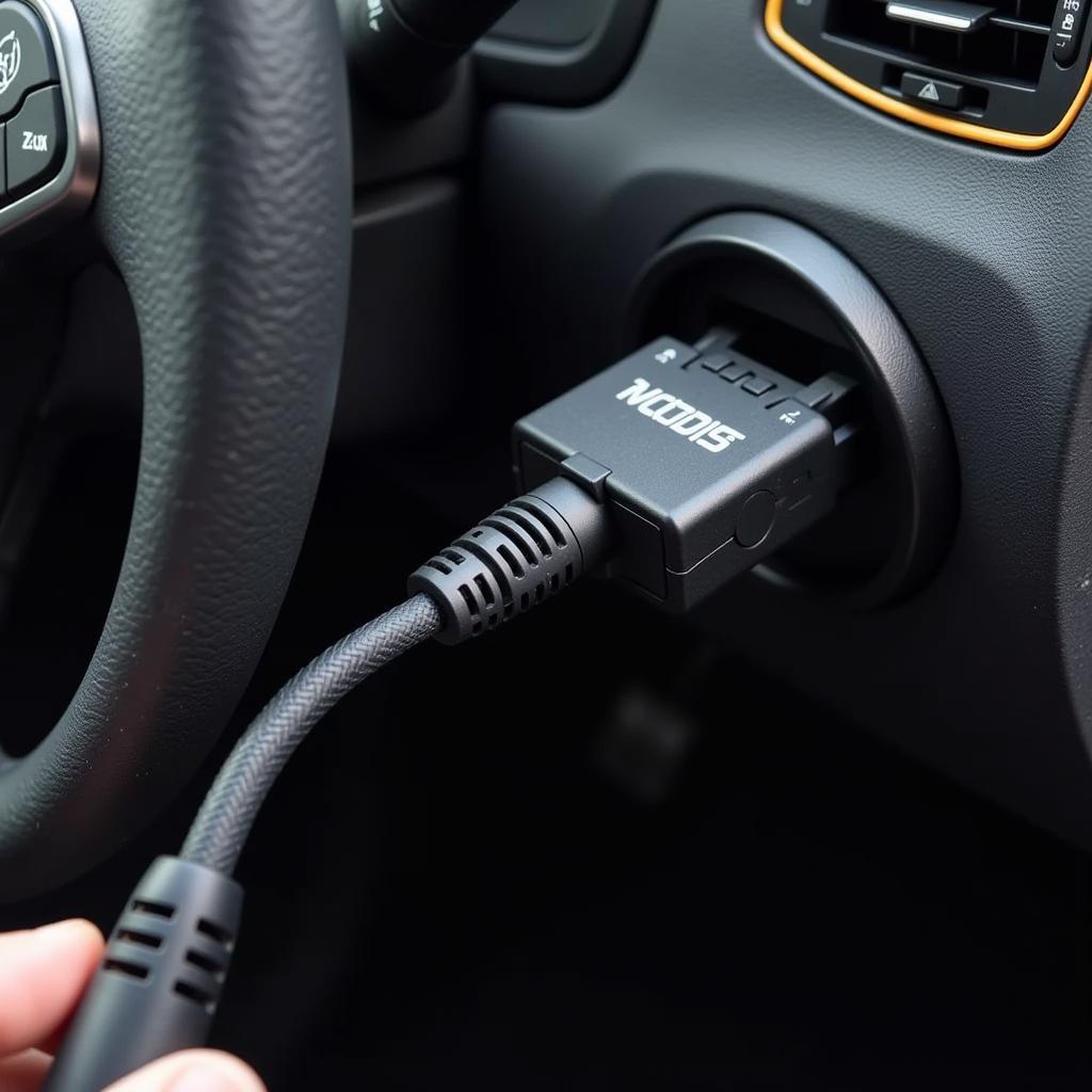 VCDS Cable Connected to a Car