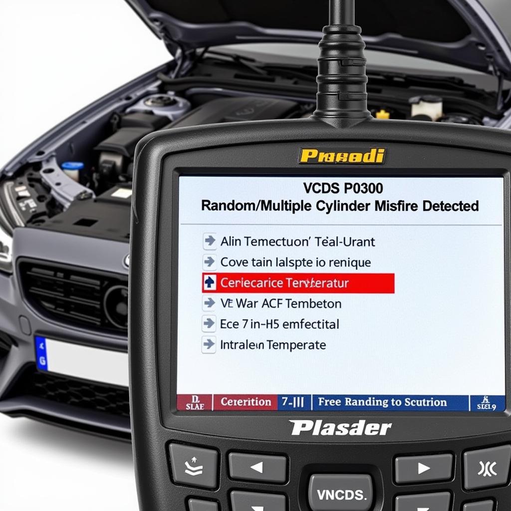 Example of VCDS Code P0300 on a Diagnostic Scan Tool Screen