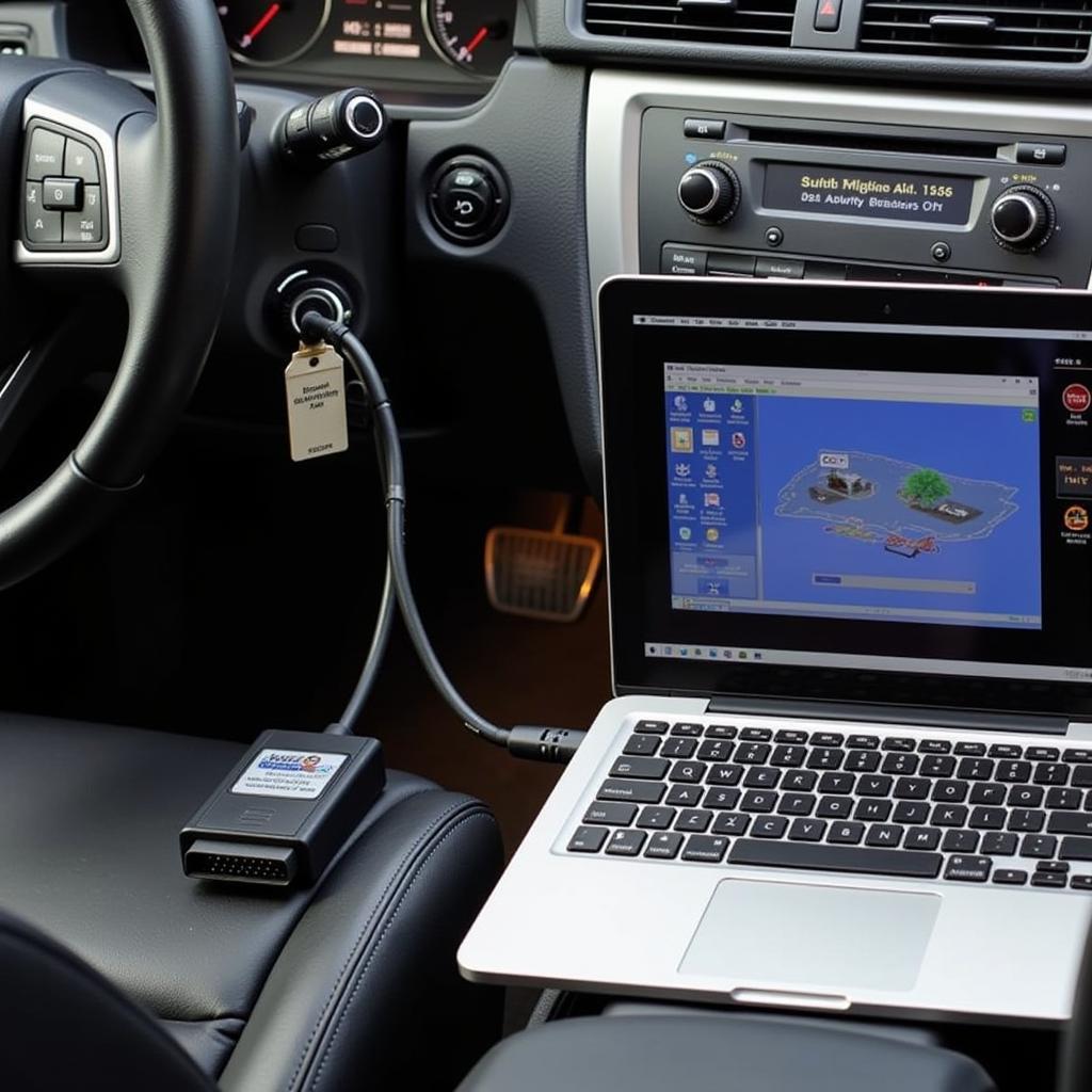 VCDS Connected to Car for Diagnostics