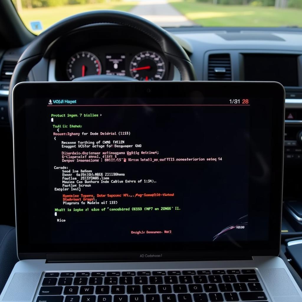 VCDS Error Code Displayed on a Laptop