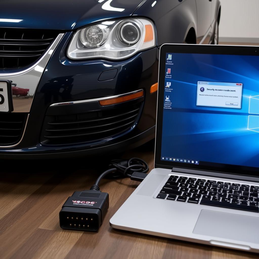 VCDS Interface Connected to MK6 Jetta OBD-II Port