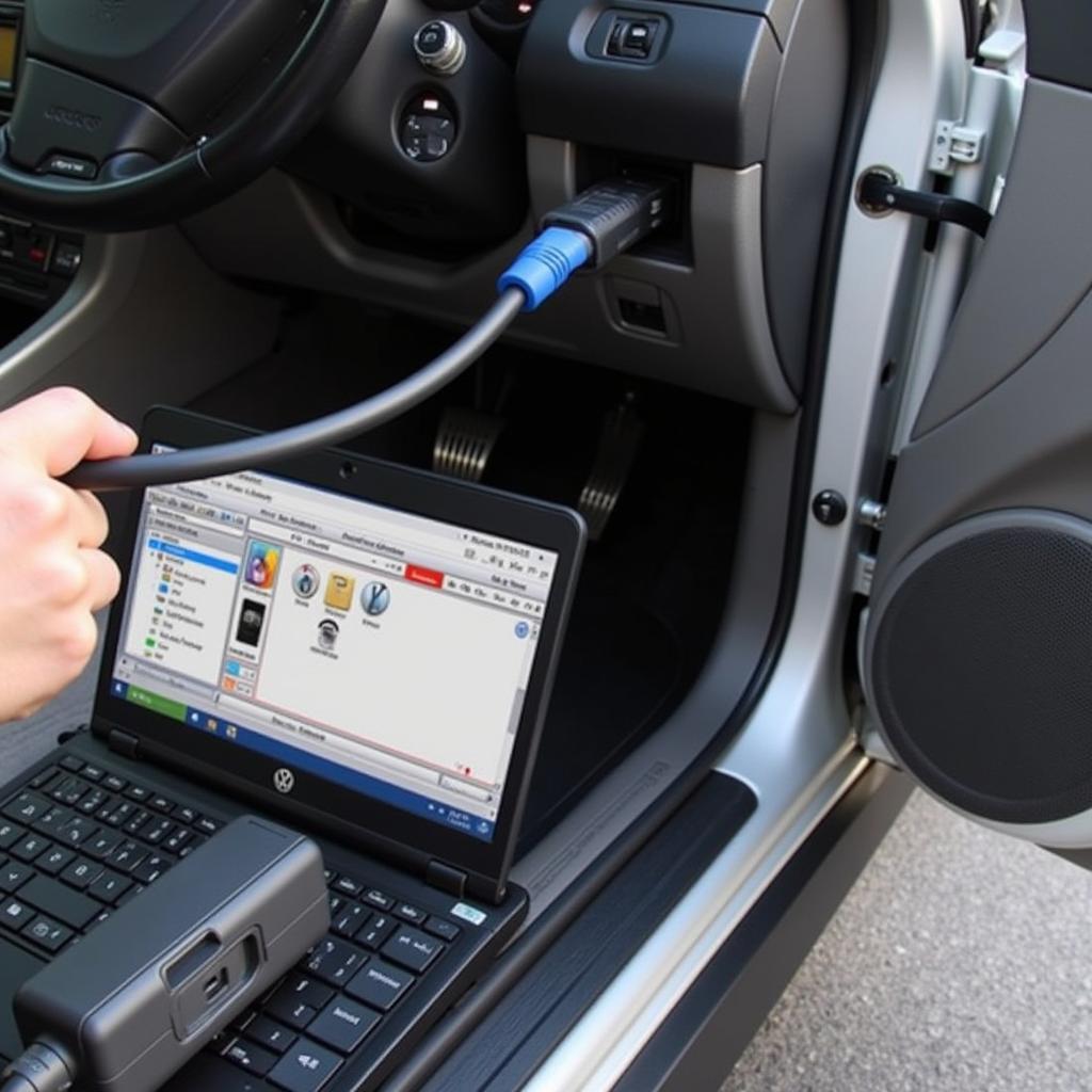 VCDS Interface Connected to a Volkswagen Passat 2007