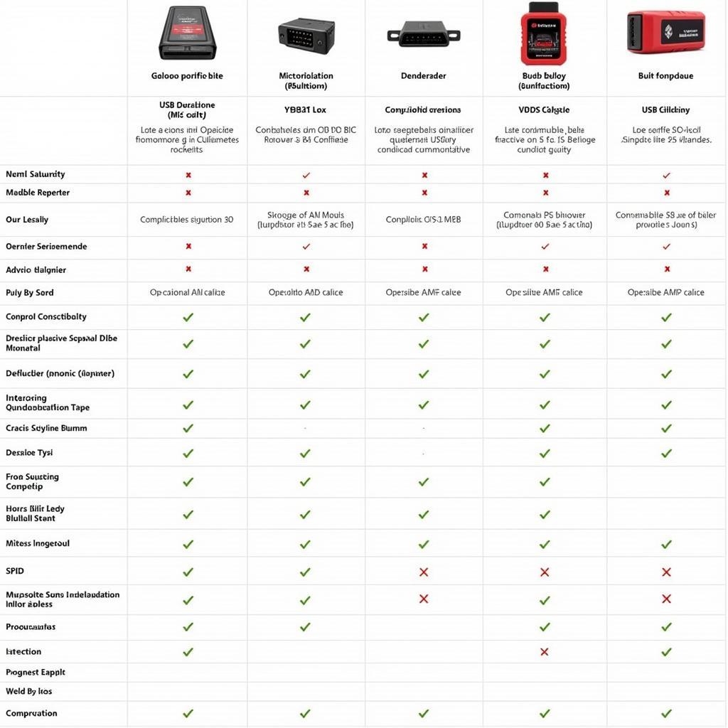 VCDS-Lite Compatible USB Interface Comparison Chart