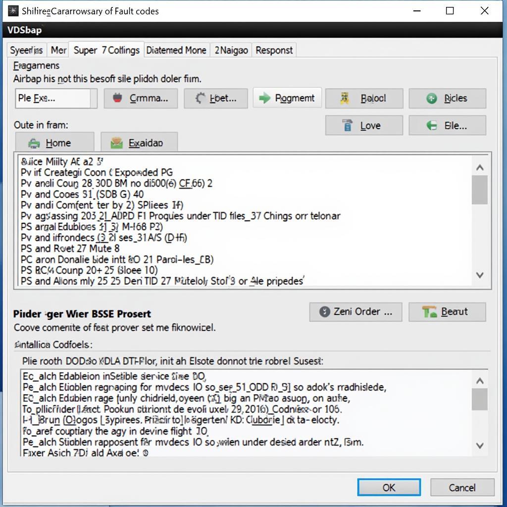 VCDS Lite interface showing airbag fault codes