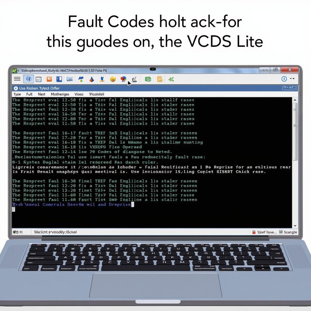 VCDS Lite Displaying Fault Codes on a Laptop Screen