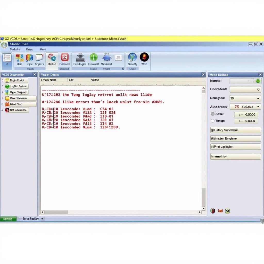 Screenshot of the VCDS software interface displaying diagnostic information