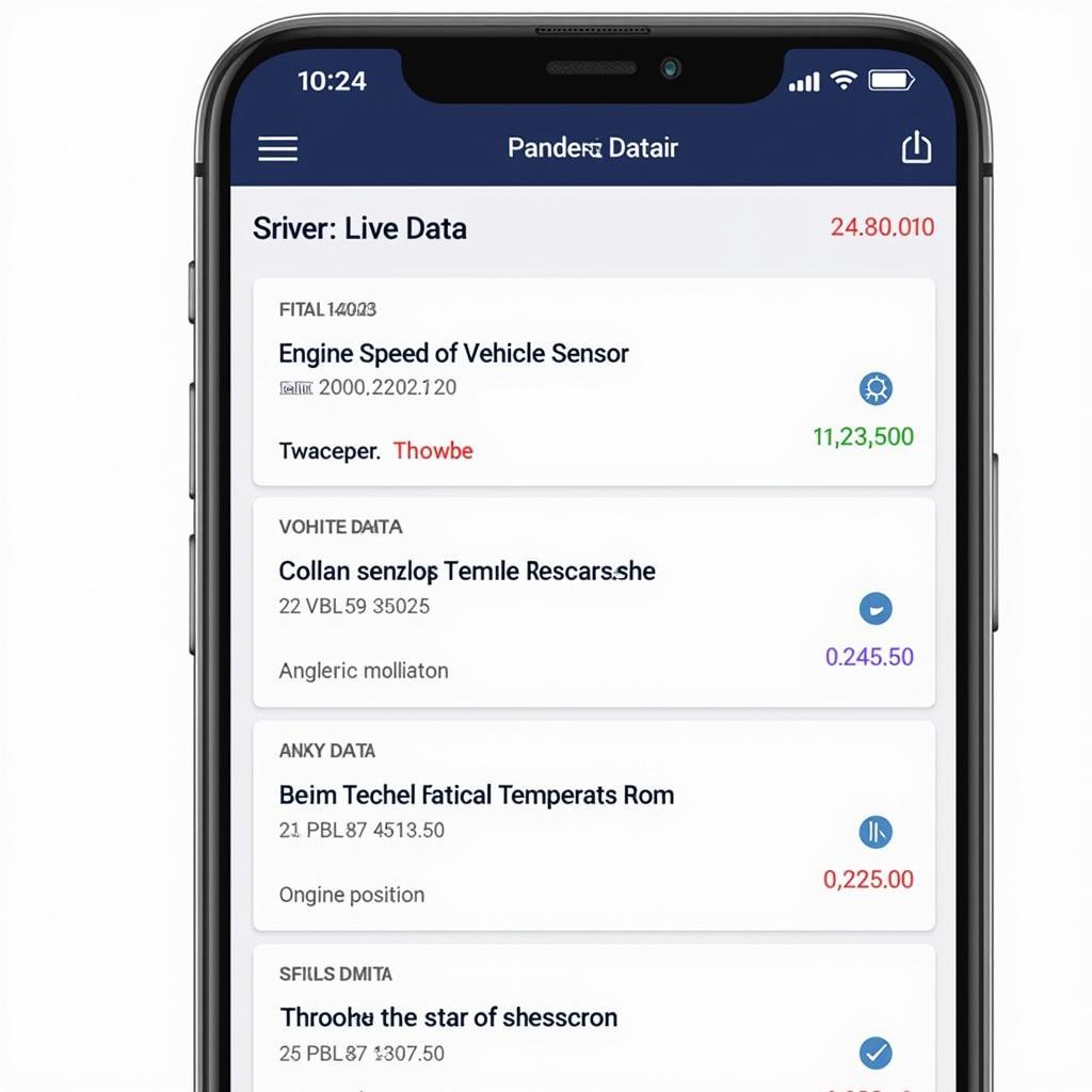 VCDS Mobile displaying live data