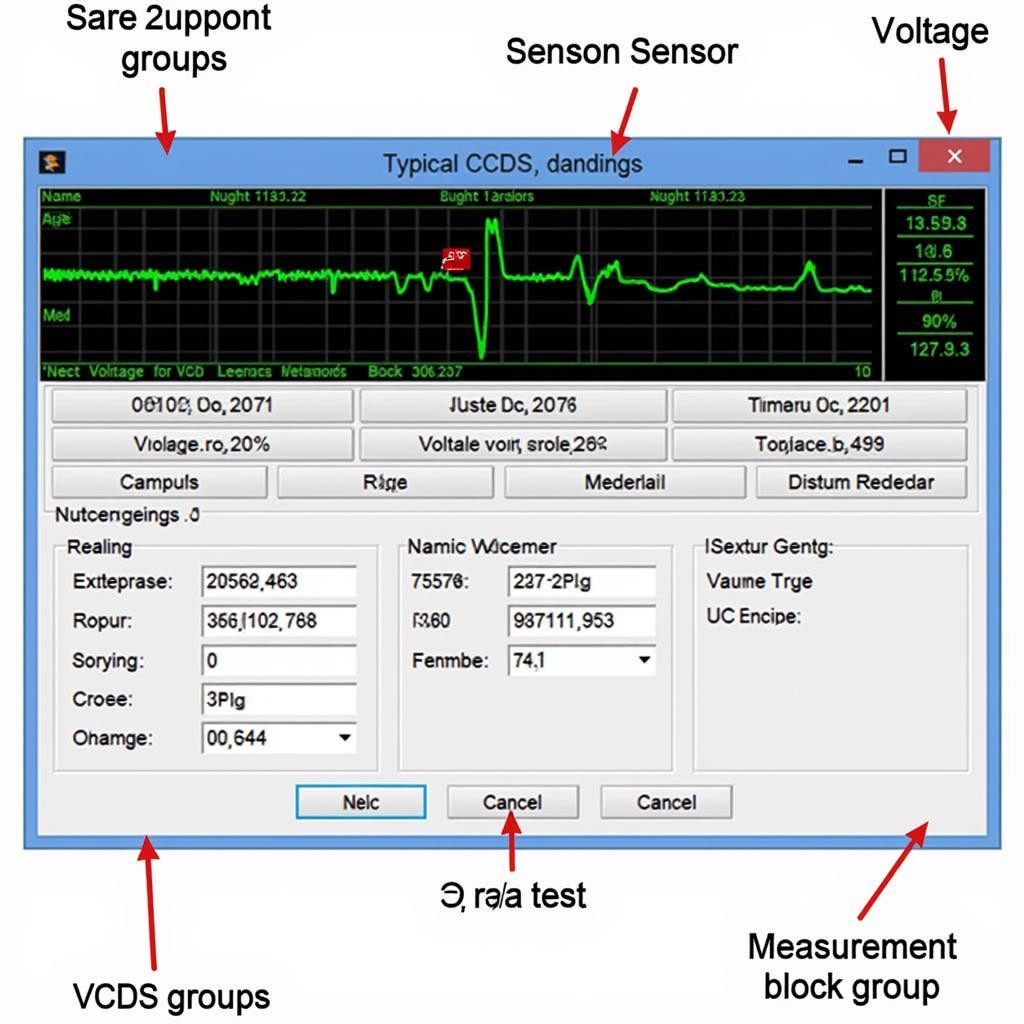 Screenshot of VCDS software displaying O2 sensor data