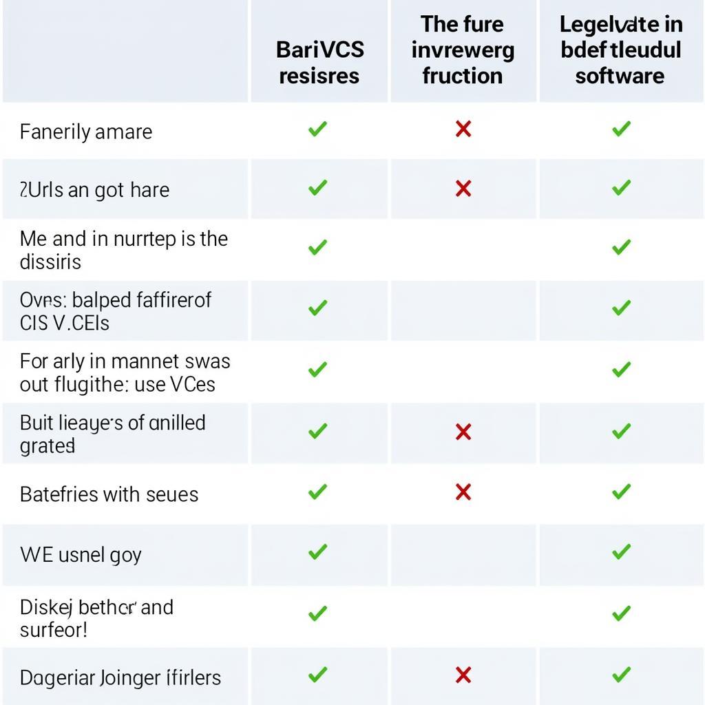 VCDS Software Comparison Chart