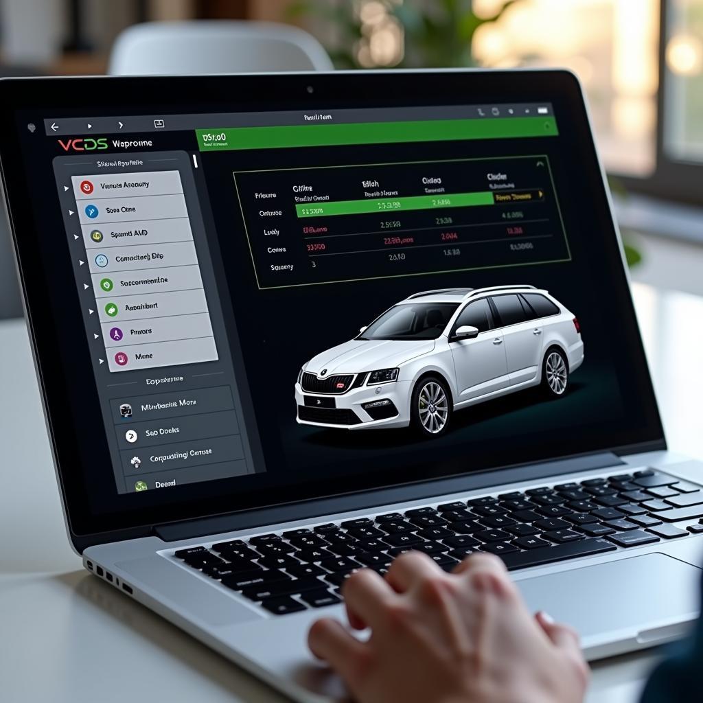 VCDS Software Dashboard Display on Laptop Screen