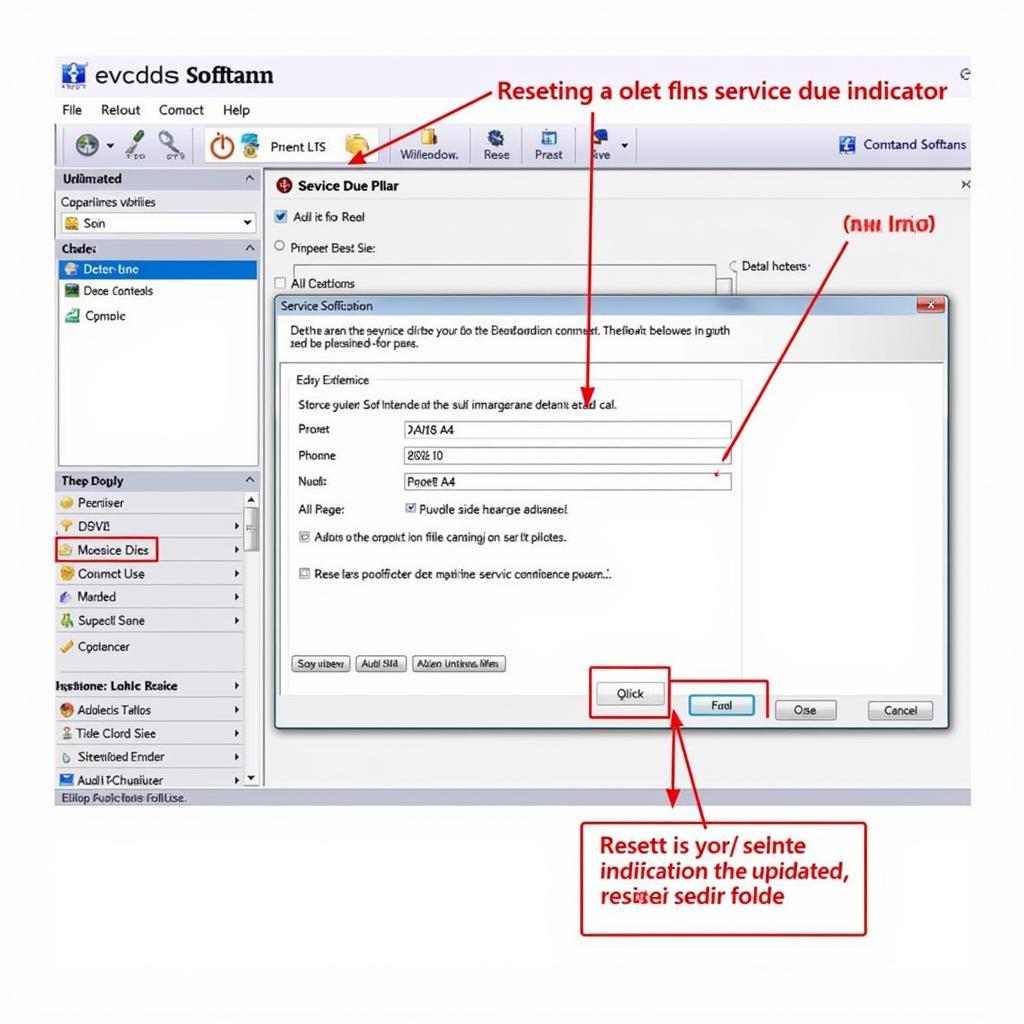 Screenshot of VCDS software interface for resetting service due