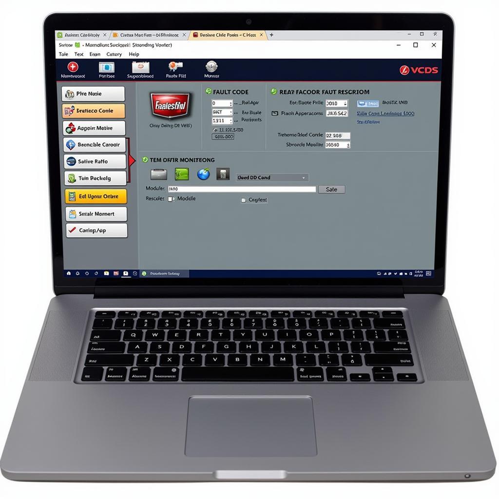 VCDS Software Interface Displayed on Laptop Screen