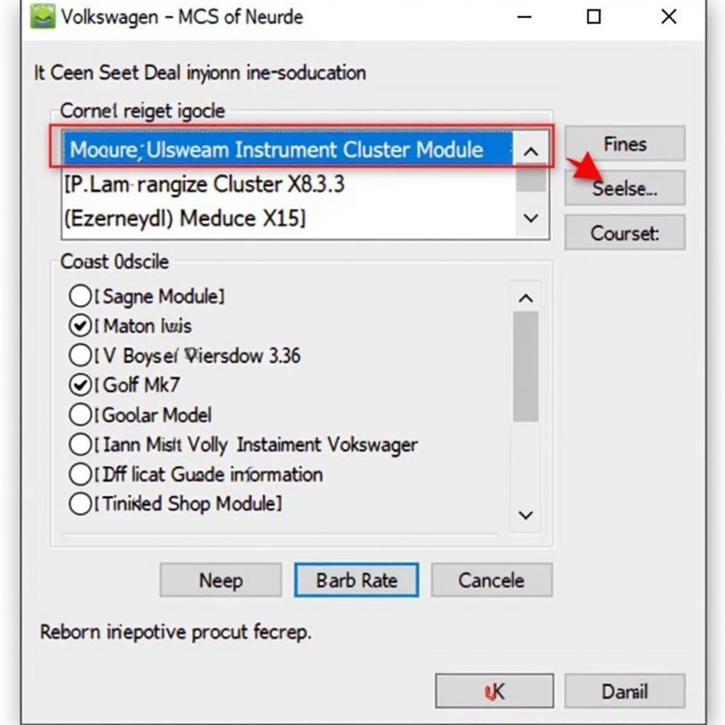 VCDS Software Settings for Instrument Cluster