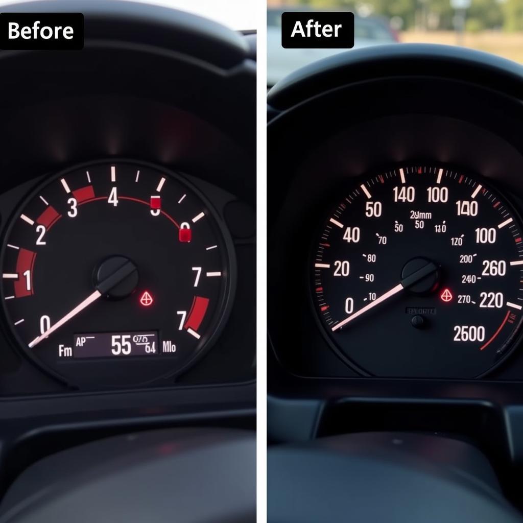 Successful VCDS SRI Reset Displayed on Instrument Cluster