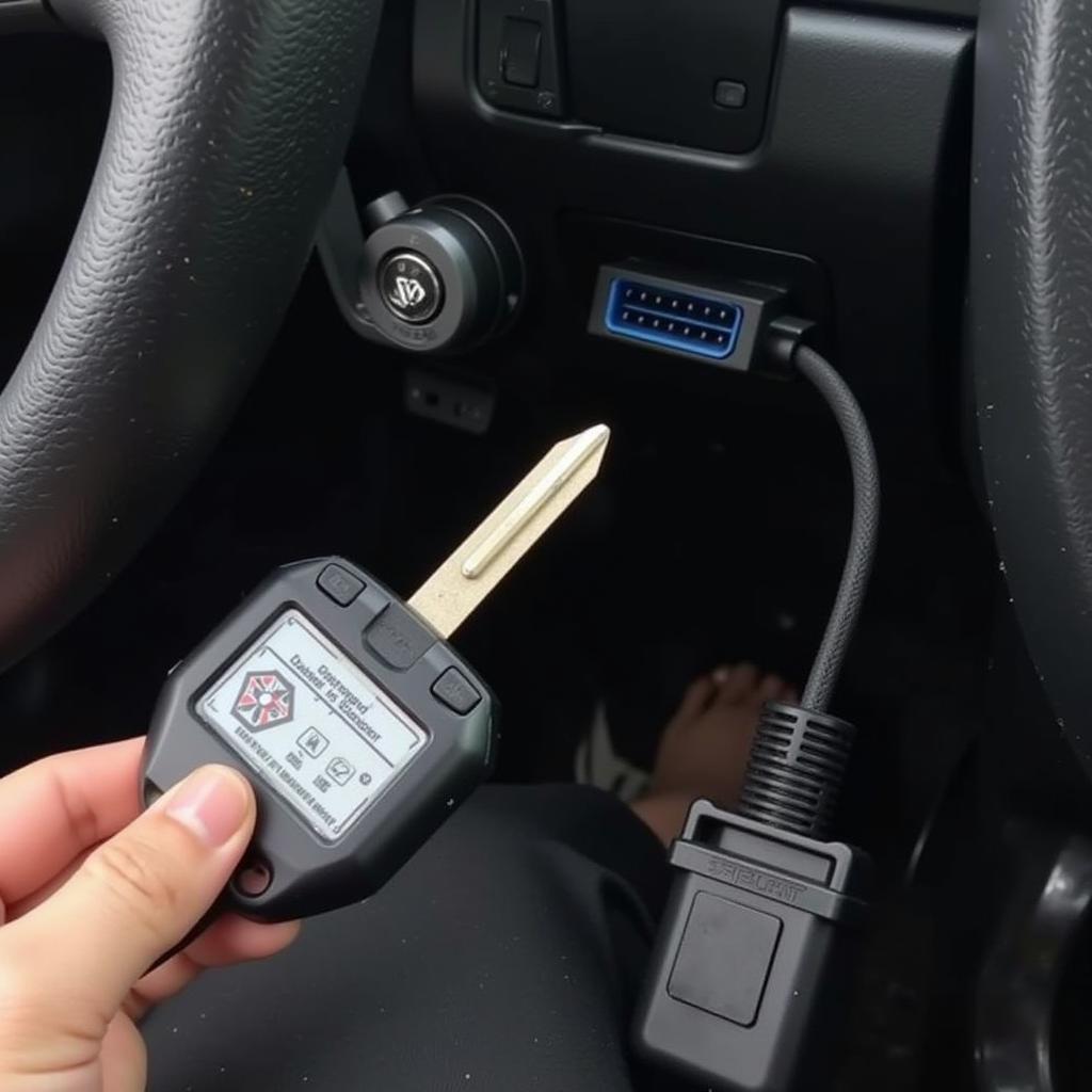 Volkswagen Jetta key being programmed via the OBD-II port