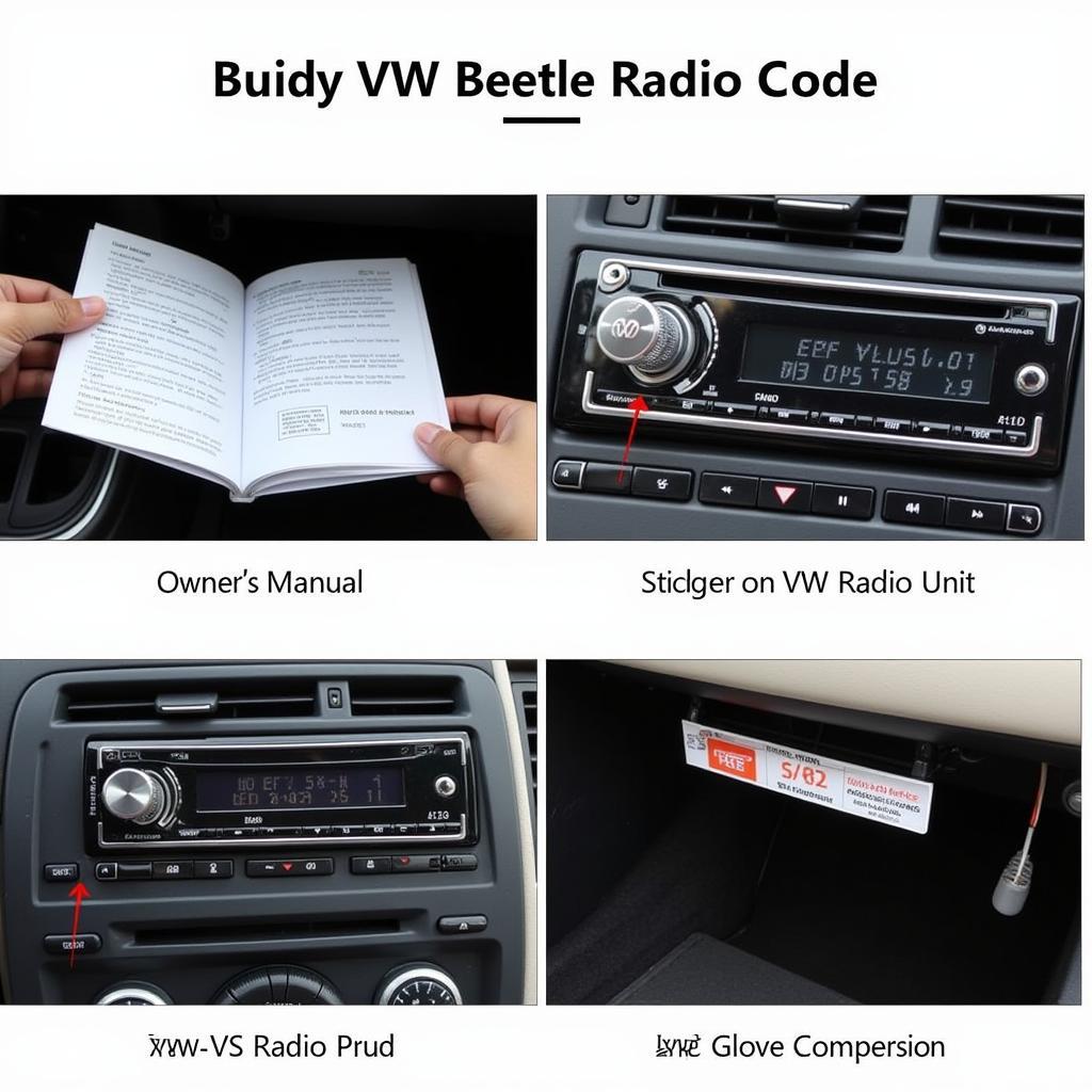 VW Beetle radio code location