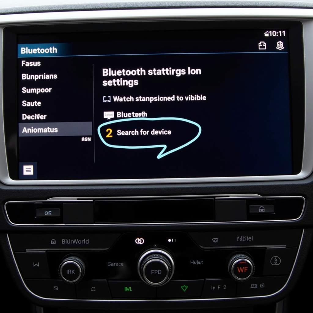 VW Bluetooth Settings Menu