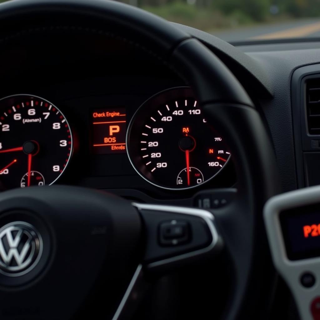 VW dashboard displaying code 2015