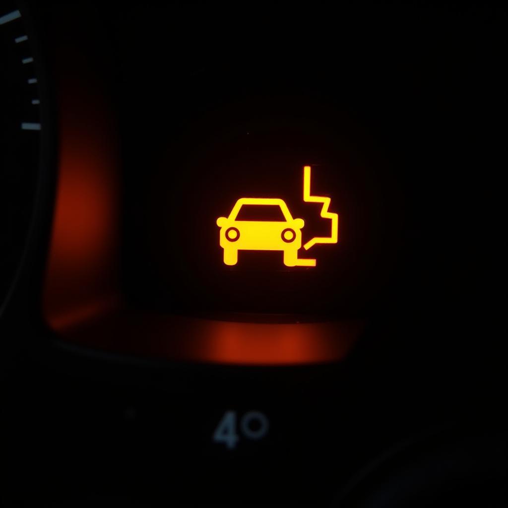 Check engine light on a VW dashboard