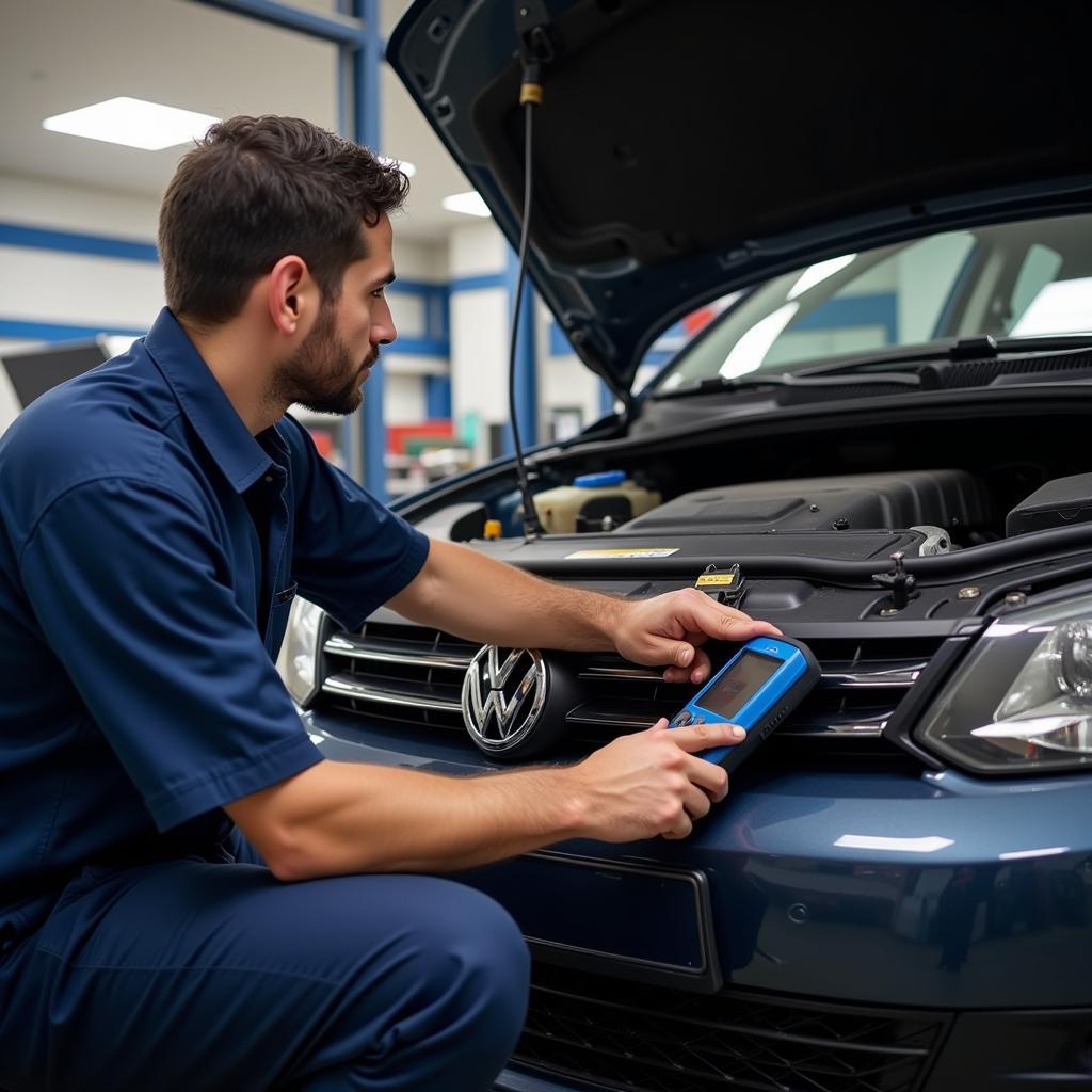 VW Mechanic Diagnosing NOx Sensor