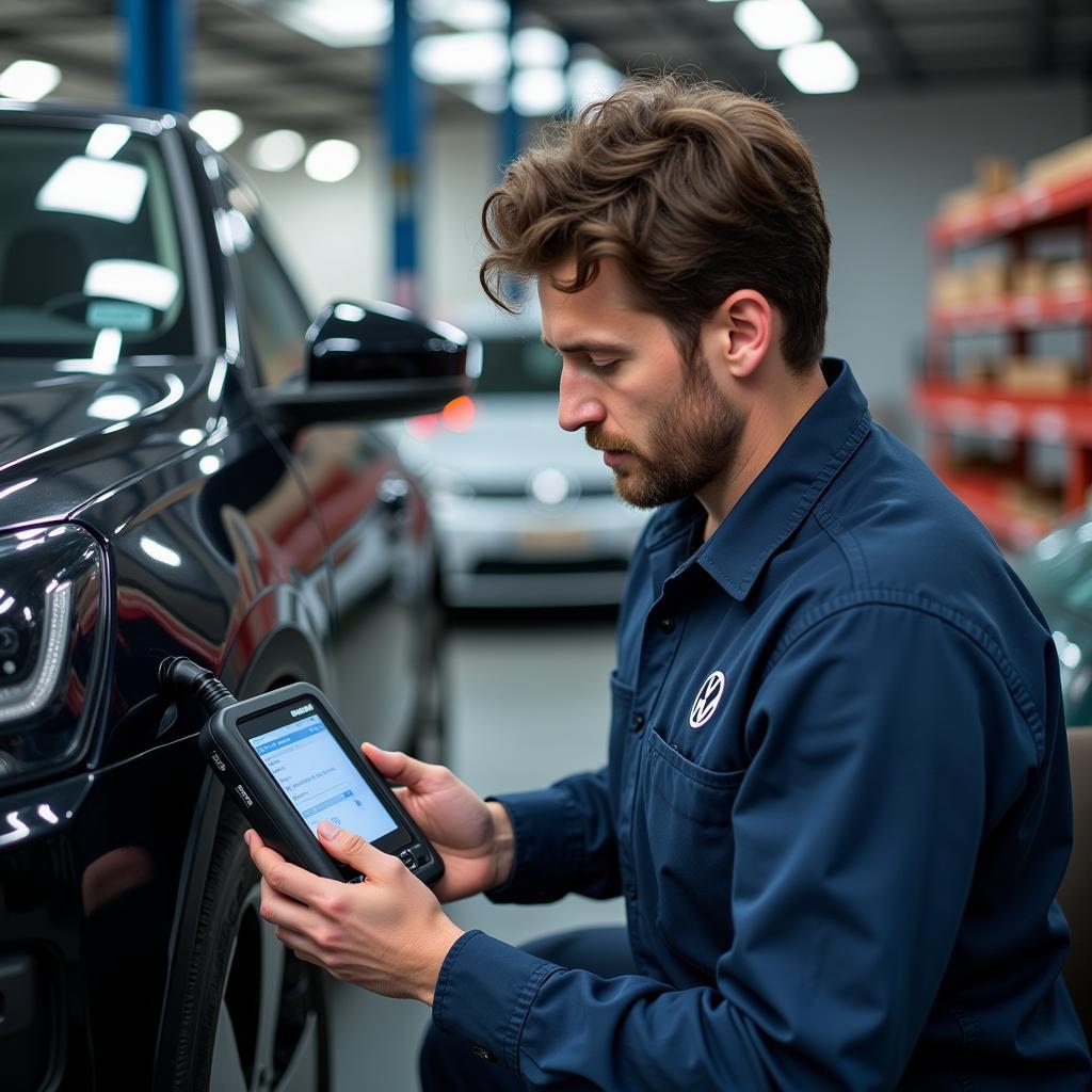 VW Mechanic Diagnosing Problem