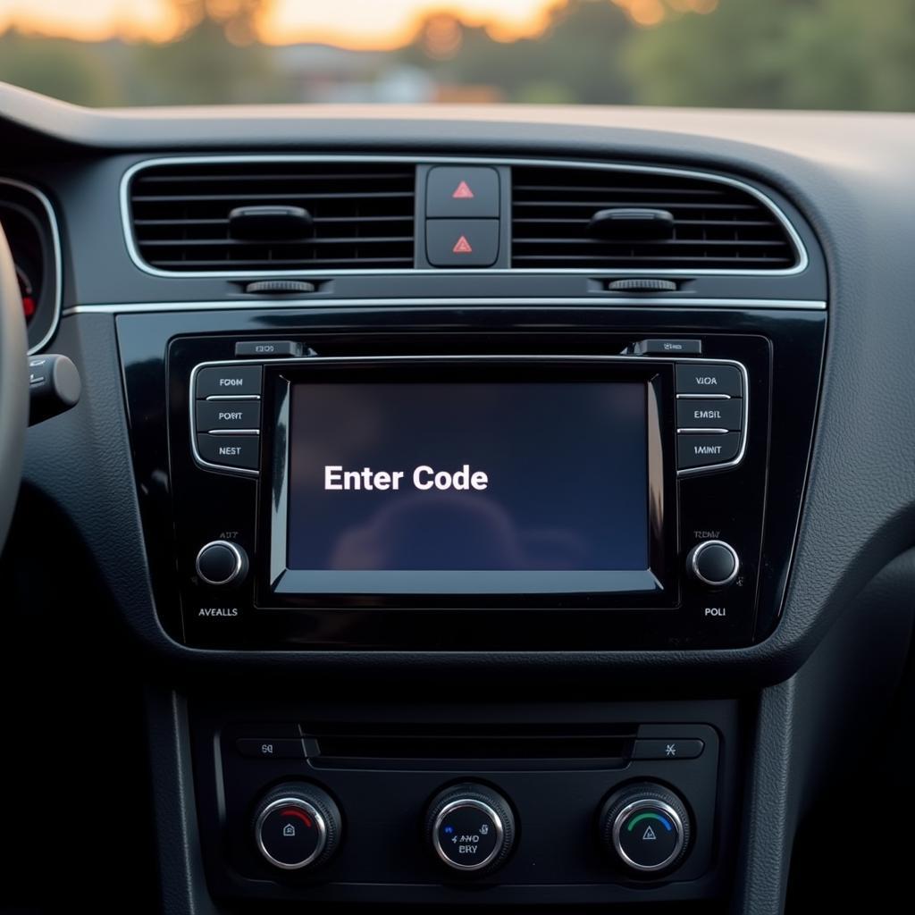 VW Polo Vivo Radio Code Screen