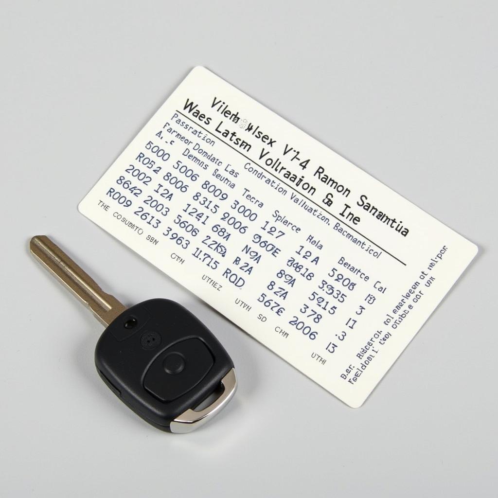 VW Radio Code Card Example