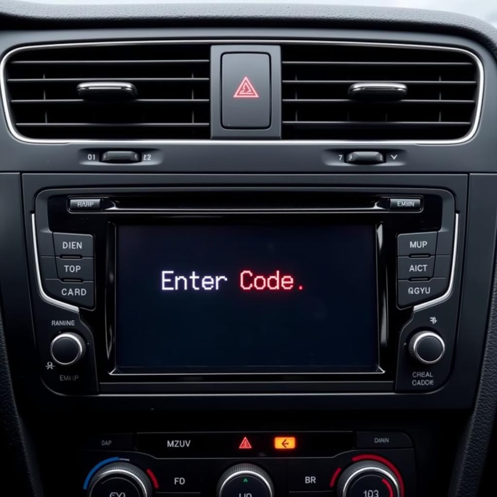 VW radio displaying code request