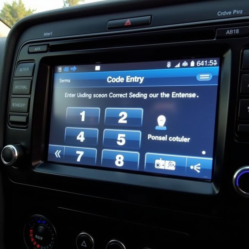 VW Radio Code Entry Screen