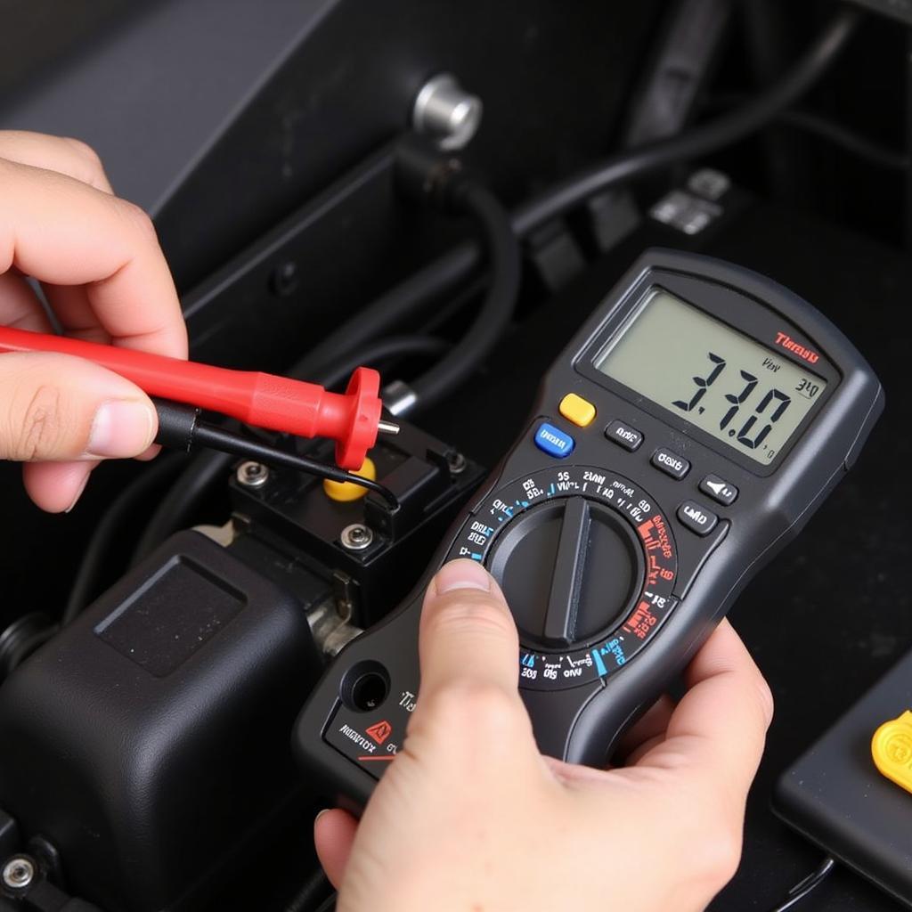 Testing Voltage with Multimeter for 00456 Fault Code Diagnosis