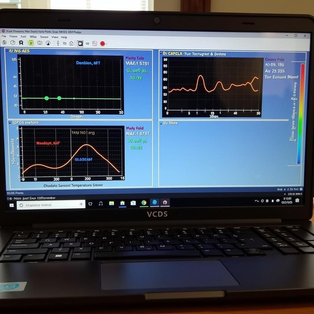 02 TDI VCDS Sensor Monitoring - A laptop screen displaying real-time sensor data from an 02 TDI engine, using VCDS to diagnose potential sensor malfunctions.