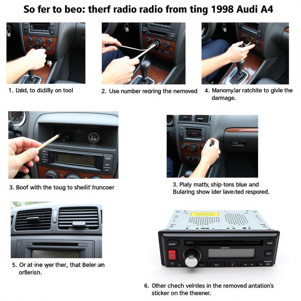 Removing the 1998 Audi A4 radio to locate the serial number