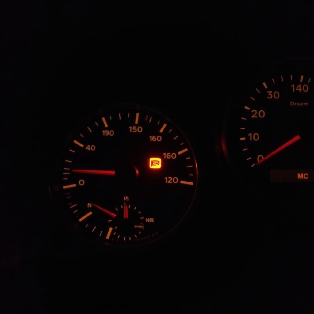 2001 Audi TT Dashboard with Check Engine Light Illuminated