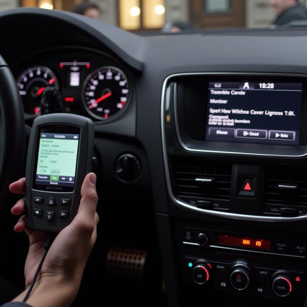 2012 Audi Q7 OBD-II Scanner Showing Diagnostic Trouble Codes