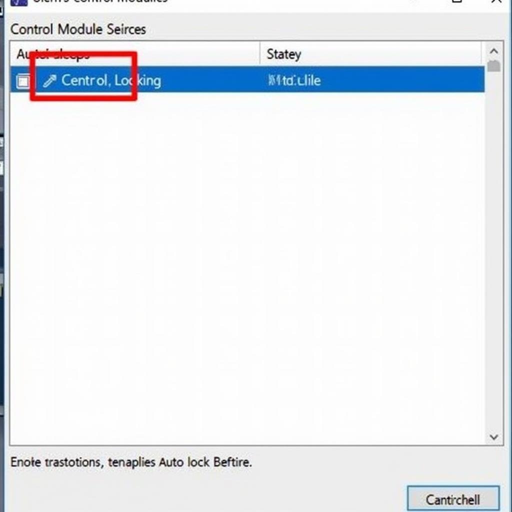 Accessing the Central Locking Module in VCDS