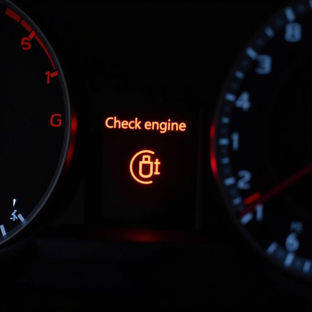 Check Engine Light Illuminated on a 2015 Audi Q3 Dashboard