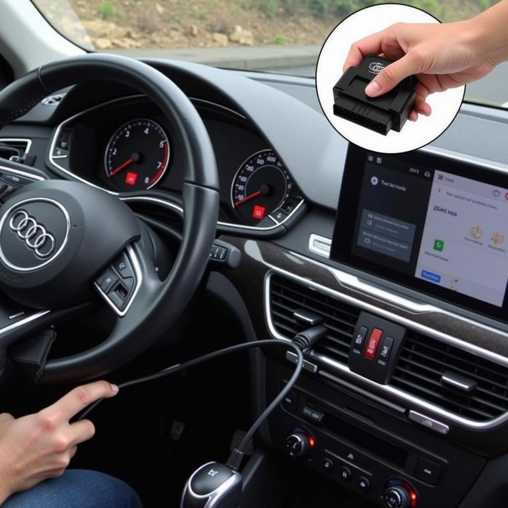 Connecting the VAG COM Cable to the 2017 Audi A4