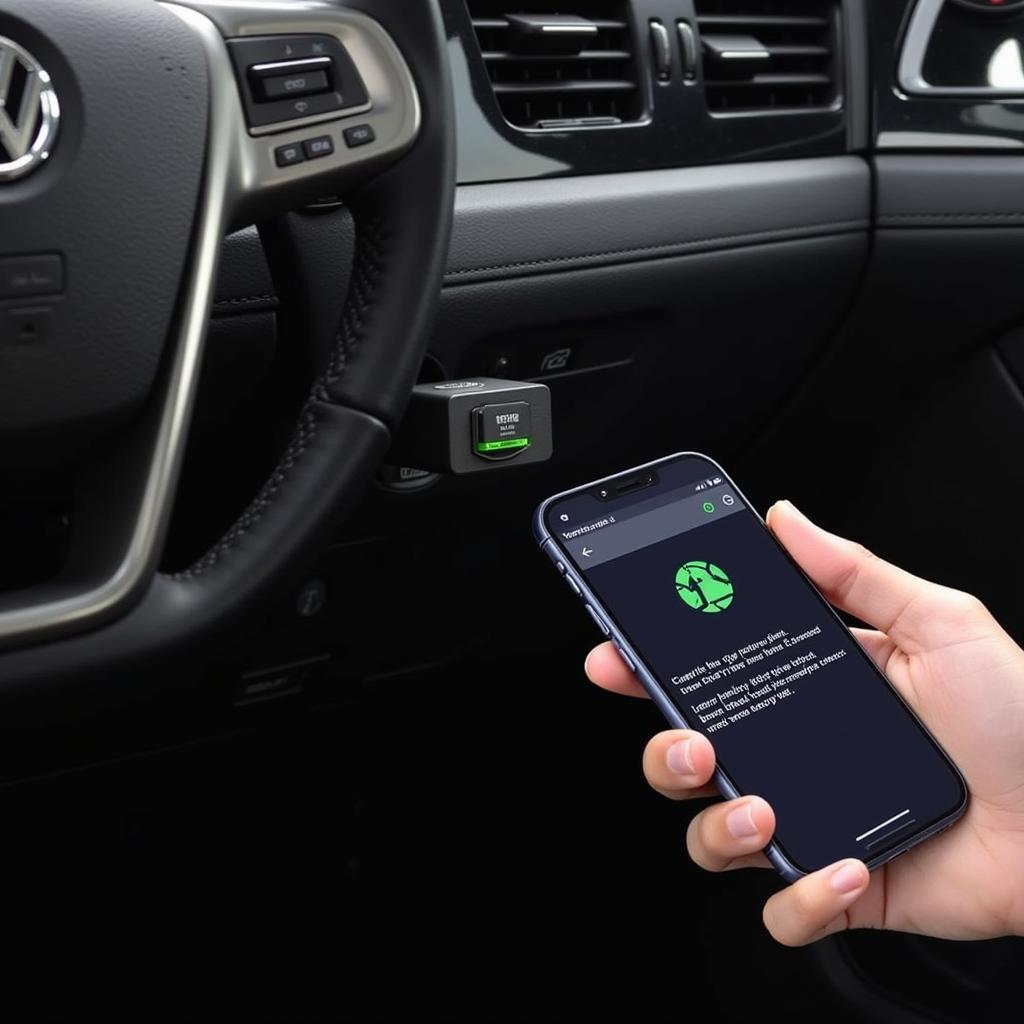 2018 VW Tiguan OBD Eleven Code Reader in Use